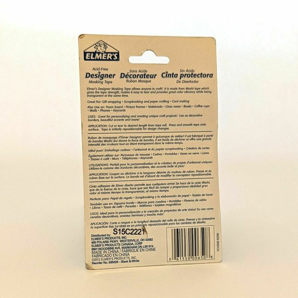 NEW Elmer's Designer Masking Tape Set of 3 / 3 Per Pack / 9 Total Misc. Patterns - Picture 6 of 7